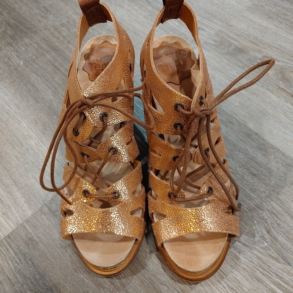 Anthropologie Coqueterra rose gold Gladiator heels size 36 - Picture 4 of 11